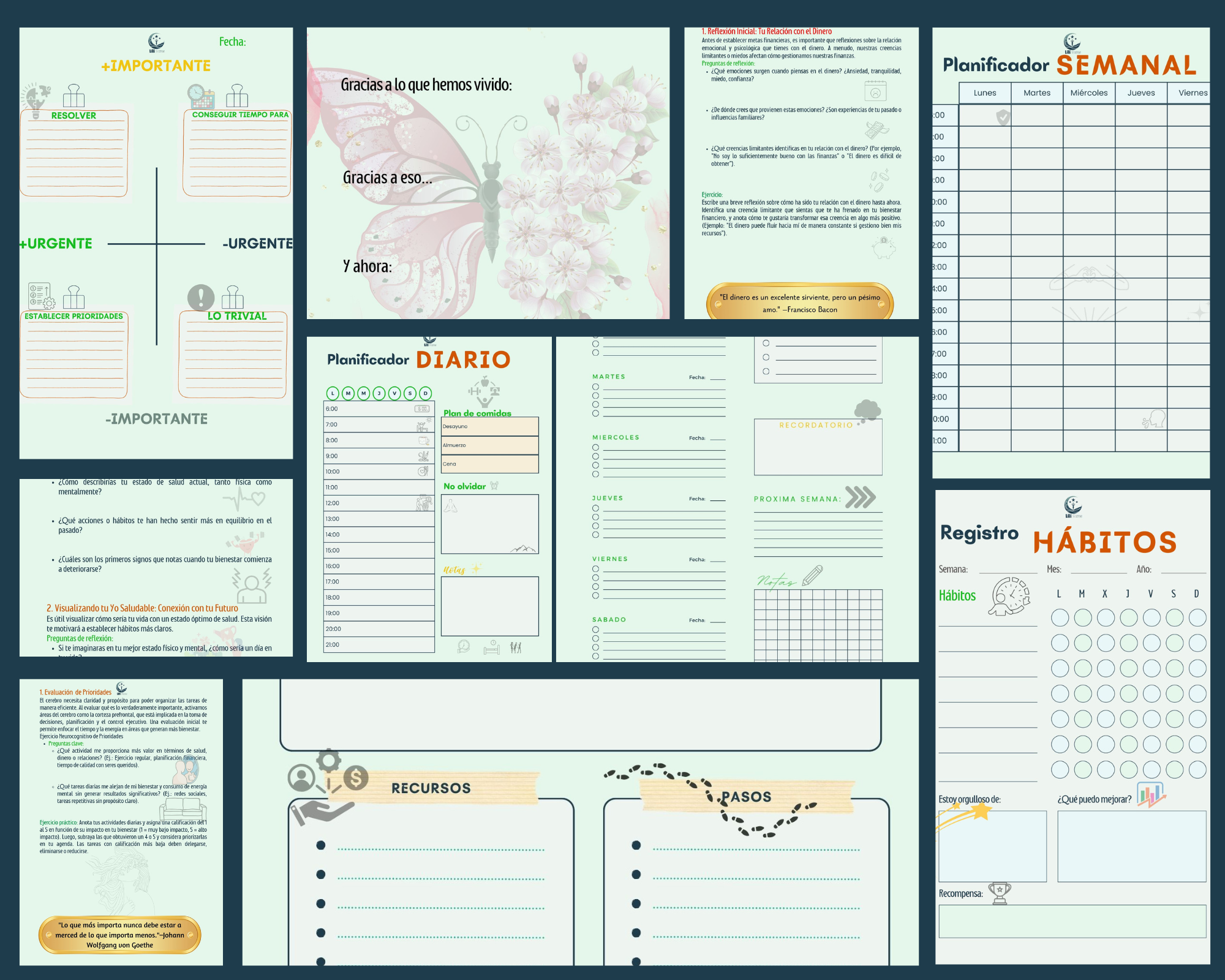 Plantillas del ebook salud dinero y amor